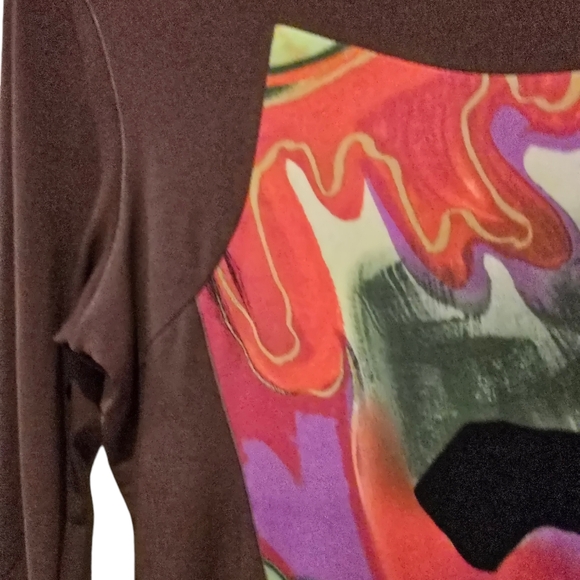 Eva Varro Abstract Print Three Quarter Sleeves Mini Dress. Size Medium - Picture 6 of 10